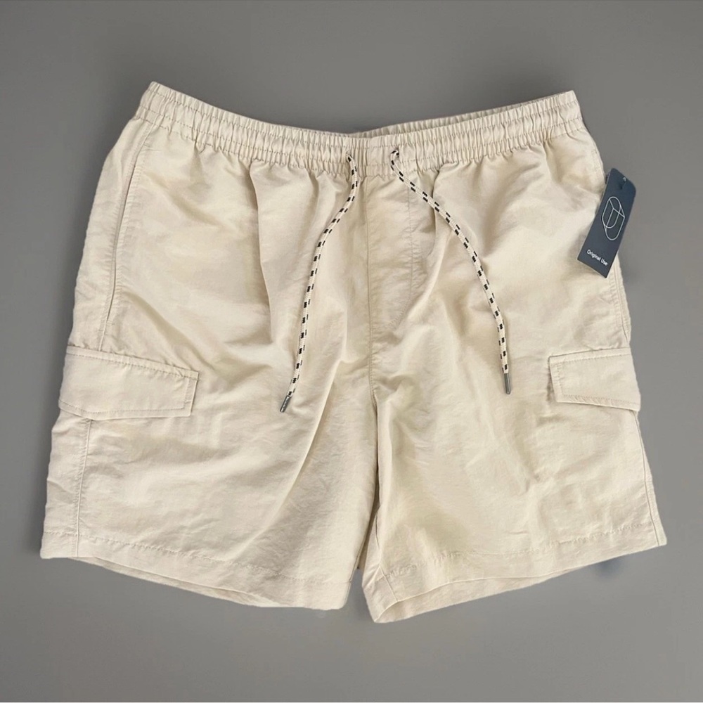 NWT-Original Use Men's Sz Med Regular Fit Cargo Shorts 7" Khaki Draw String - Picture 5 of 10